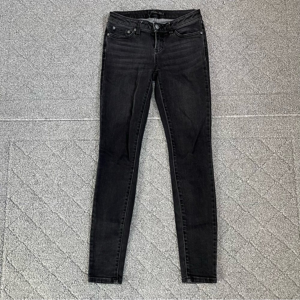 Prana Kara Skinny Jeans Womens Size 2 Black Low Rise Ankle Organic Cotton